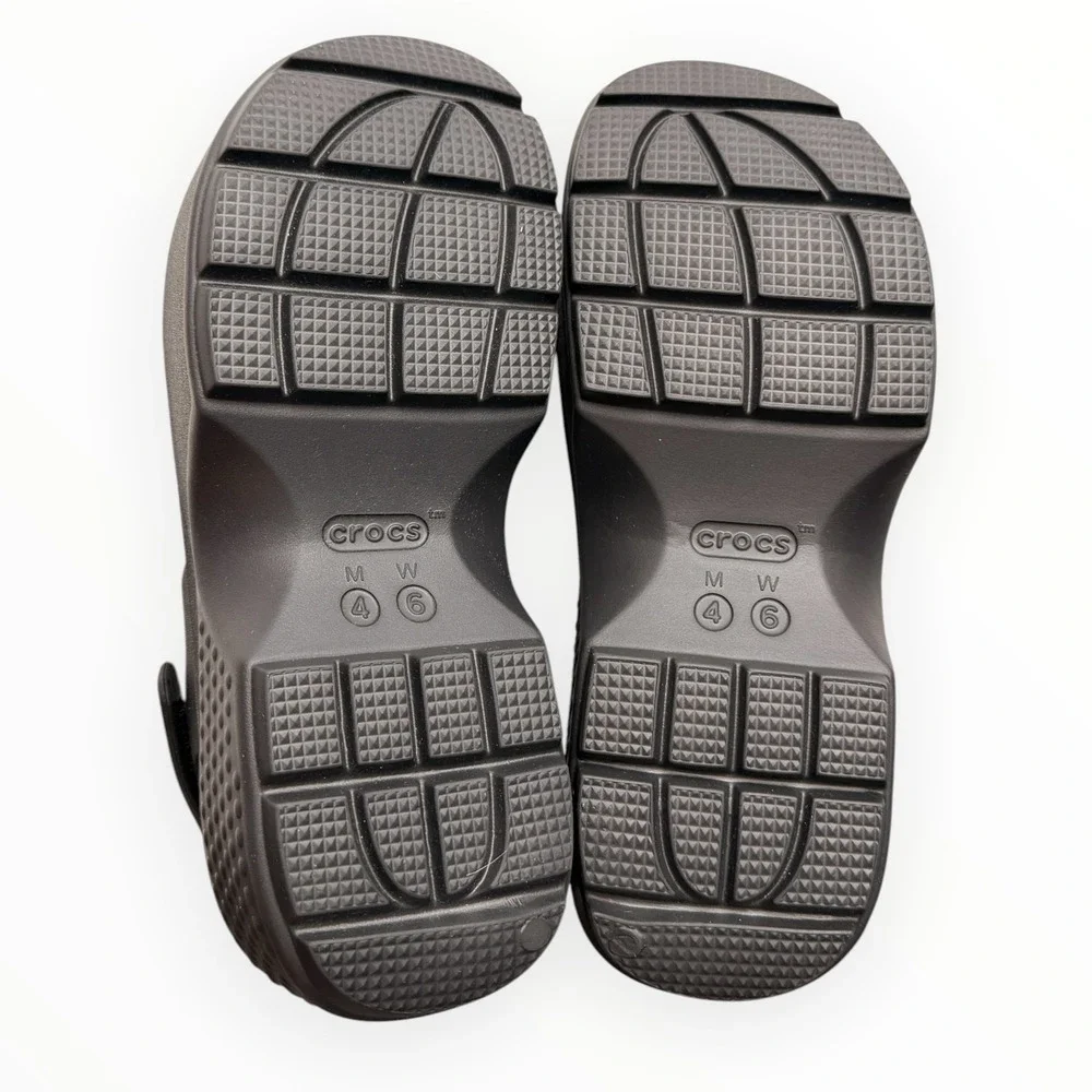 Crocs Stomp Fisherman Sandal Black Platform Caged Gladiator Chunky Women's 6